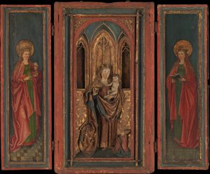 Altarschrein mit Madonna und Kind mit Stifter von Unbekannt