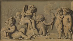 Amorini beim Spielen, eines von einem Paar, 1770-90