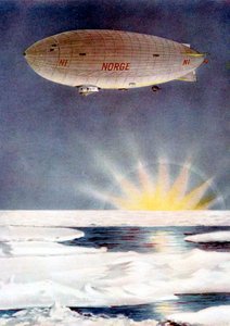 Amundsens Luftschiff, die Norge, über dem Nordpol, 1926 von Unbekannt