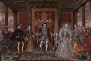 Eine Allegorie der Tudor-Nachfolge: Die Familie von Heinrich VIII., ca. 1590