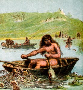 Ein alter Brite in seinem Boot, um 1850