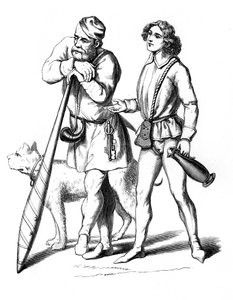 Ein englischer Torwächter 1480 und Hausdiener 1475, 15. Jahrhundert von Unbekannt