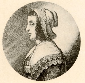 Eine englische Frau in einer Haube und einem Halstuch mit Vandyke-Spitze, 1640, 1937 von Unbekannt