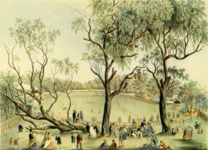 Ein XI von England gegen XXII von Victoria in Melbourne, 1864, 1947 von Unbekannt