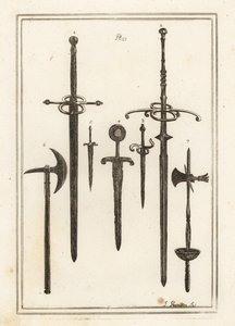Antikes Zweihandschwert, Dolch, Schwert und Dolch der Ritter von St.
