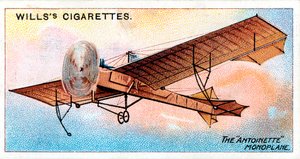 Antoinette-Eindecker des französischen Fliegers Hubert Latham, ca. 1910 von Unbekannt