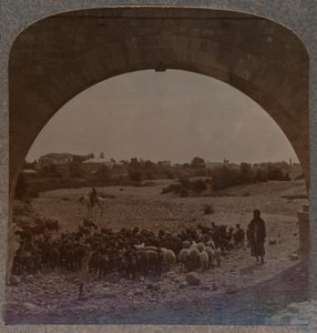 Aquädukt zeigt Jericho durch den Bogen, ca. 1900