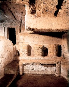 Etruskische Architektur: Glockengrab. 7. Jahrhundert v. Chr. Cerveteri. Nekropole von Monte Abatone. Italien
