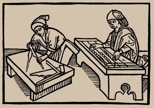Arithmetik und Geometrie. Aus Speculum Vitae Humanae von Rodericus Zamorensis, 1479