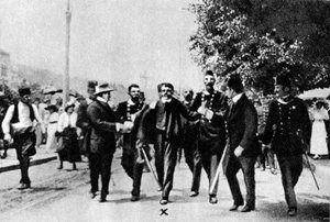 Verhaftung von Gavrilo Princip, Mörder von Erzherzog Franz Ferdinand, 1914