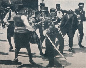 Verhaftung von Gavrilo Princip, Mörder von Erzherzog Franz Ferdinand, 1914