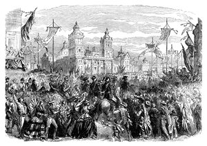 Ankunft französischer Truppen in Mexiko, 1864