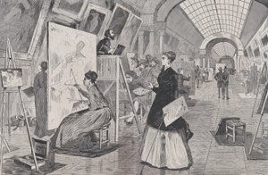 Kunststudenten und Kopisten in der Louvre-Galerie, Paris Harper