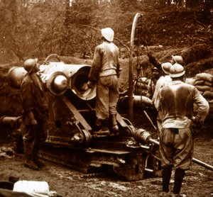 Artillerie, Bois du Chatelet, Frankreich, um 1914-1918
