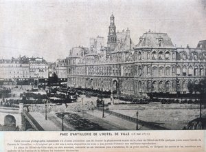 Artilleriestücke vor dem Hôtel de Ville, Paris, 16. Mai 1871