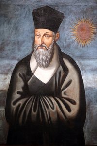 Asian Civilisations Museum. Christentum in Asien: Heilige Kunst und visueller Glanz. Porträt von Matteo Ricci (Ein italienischer Jesuit, der den Großteil seines Lebens damit verbrachte, das Christentum nach China zu bringen). Emmanuele Pereira (You Wenhui)