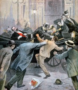 Ermordung von Marie François Sadi Carnot, Präsident der Dritten Französischen Republik, 1894