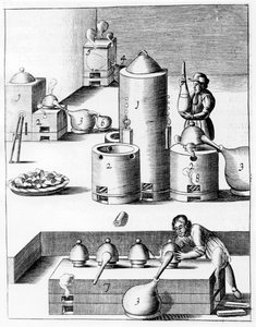 Athanor oder Langsamer Harry, ein selbstzuführender Ofen, der eine konstante Temperatur hält, 1683 von Unbekannt