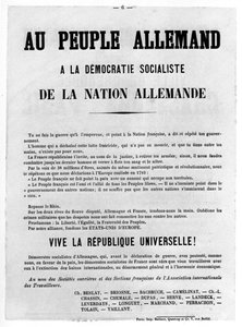 An das deutsche Volk, aus Französische politische Plakate der Pariser Kommune, Mai 1871