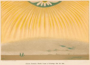 Aurora Borealis oder Nordlichter, beobachtet von Nordnorwegen (10. Oktober 1868, 1906) von Unbekannt