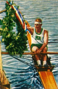 Der australische Ruderer Bobby Pearce gewinnt den Einer, 1928 von Unbekannt
