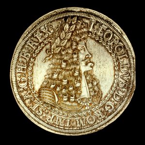 Österreichische Münze mit Büste von Leopold I.