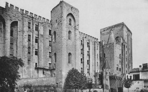 Avignon - Papstpalast St. Jean und Trouillas Türme Westfront von Unbekannt