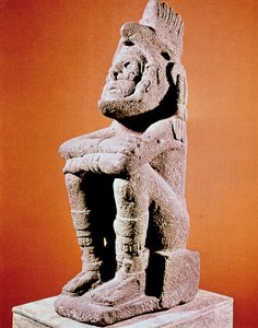 Aztekische Skulptur einer sitzenden männlichen Figur, um 1375-1521 von Unbekannt