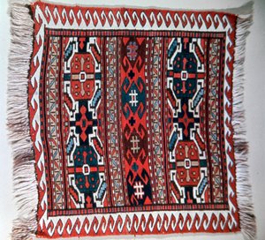 Taschenvorderseite mit Soumak-Brokat, Kaukasus