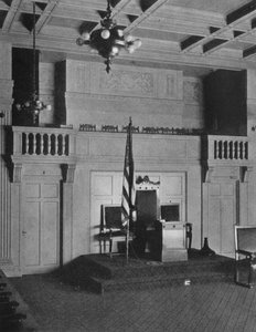 Balkon und Podium im Logenraum des Freimaurertempels, Birmingham, Alabama, 1924