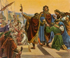 Barbarossa verabschiedet sich, als er zu seinem Kreuzzug aufbricht, 1189, 1936