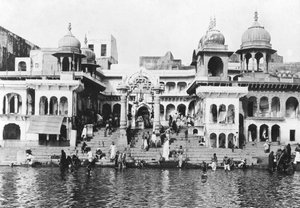 Badestelle am Yamuna-Fluss, Muttra, 1917 von Unbekannt
