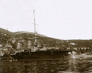 Schlachtschiff in Villefranche, Frankreich, ca. 1914-1918