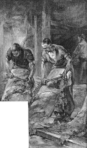 Häute strahlen für die Schuhlederproduktion, 1885