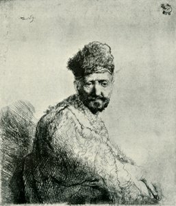Bärtiger Mann in einer pelzbesetzten orientalischen Mütze und Robe: der Vater des Künstlers, 1631, 1906