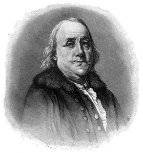 Benjamin Franklin, amerikanischer Wissenschaftler, Erfinder und Staatsmann des 18. Jahrhunderts, 1901 von Unbekannt