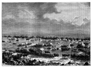 Berkly oder Klipdrift, eine Stadt in Griqualand West, Südafrika, um 1890 von Unbekannt