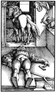 Verhexter Bräutigam, schlafender Bräutigam und eine Zauberin, 1544 von Unbekannt