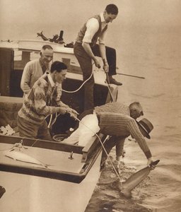 Hochseefischen, Bay of Islands, Neuseeland, ca. 1927, 1937