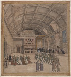 Binche-Palast während der Feierlichkeiten im August 1549, 1549 von Unbekannt