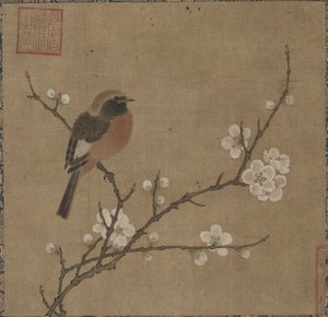 Vogel auf einem blühenden Zweig, 1100er von Unbekannt