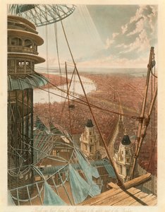 Vogelperspektive von der Treppe und dem oberen Teil des Pavillons, das Kolosseum, Rom