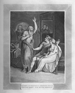 Bischof Laurentius zeigt König Edbald seinen zerfetzten Körper, 1838 von Unbekannt