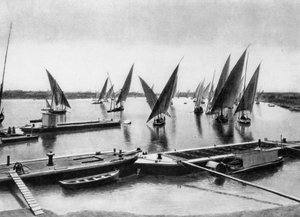 Boote auf dem Nil, Kairo, Ägypten, ca. 1920er Jahre von Unbekannt