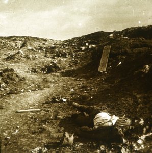 Leiche, Schützengräben an der Frontlinie, Somme, Nordfrankreich, ca. 1916-ca. 1918