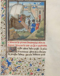 Bohemund I. von Antiochia reiste zurück nach Apulien. Miniatur aus der Historia von Wilhelm von Tyrus, 1460er Jahre