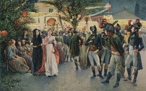 Bonaparte, Kleber, Eugène De Beauharnais, Lasalle und Junot im Tivoli-Garten in Kairo, 1896 von Unbekannt