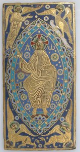 Buchdeckelplakette mit Christus in Majestät, Französisch, ca. 1200 von Unbekannt