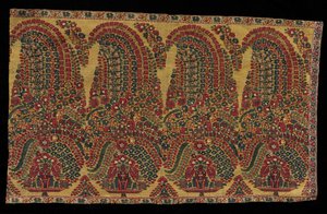 Randfragment eines Schals, frühe 1800er Jahre von Unbekannt