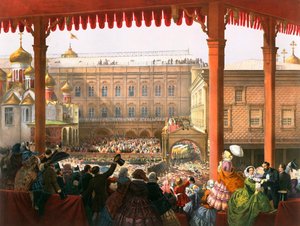 Verbeugung vor dem Volk, Krönung von Zar Alexander II. von Russland, Moskau, 1855-1856